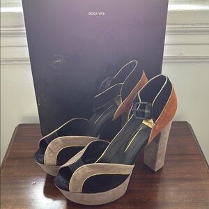 Dolce Vita Black and Brown Heels